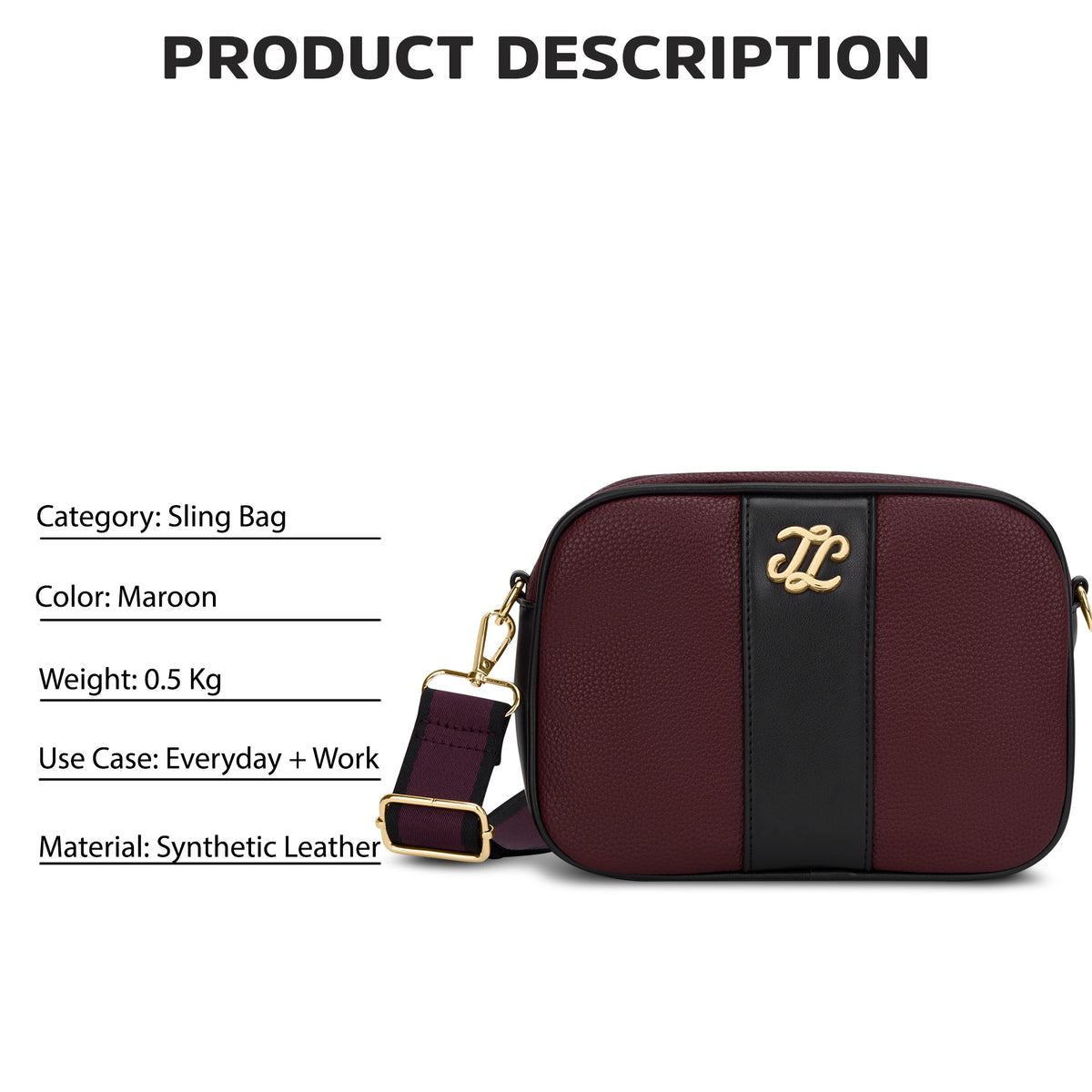 Tulsa Colourblock Box 'S Ladies Slingbag Maroon