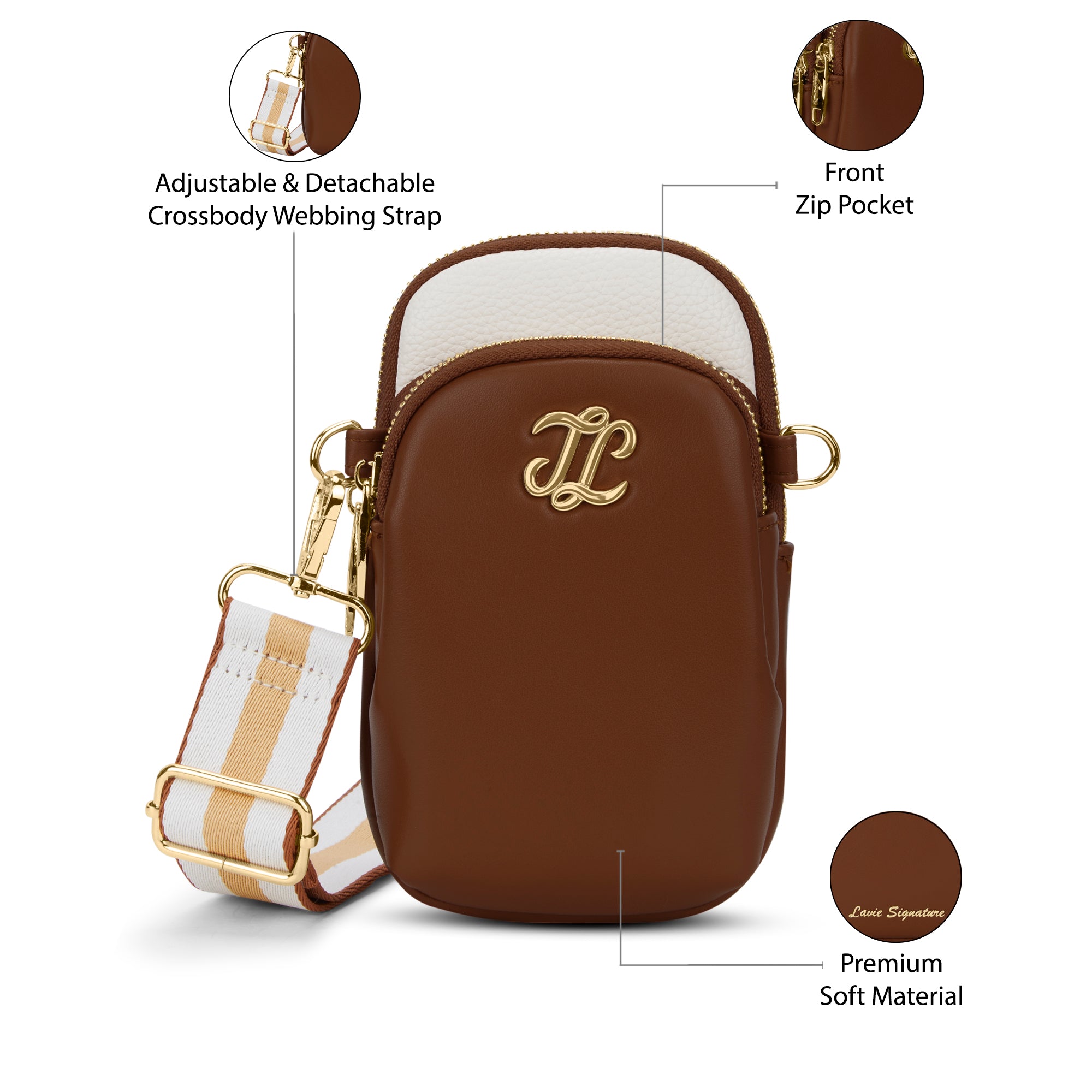 Laredo Colourblock 2C 'S Ladies Slingbag Tan
