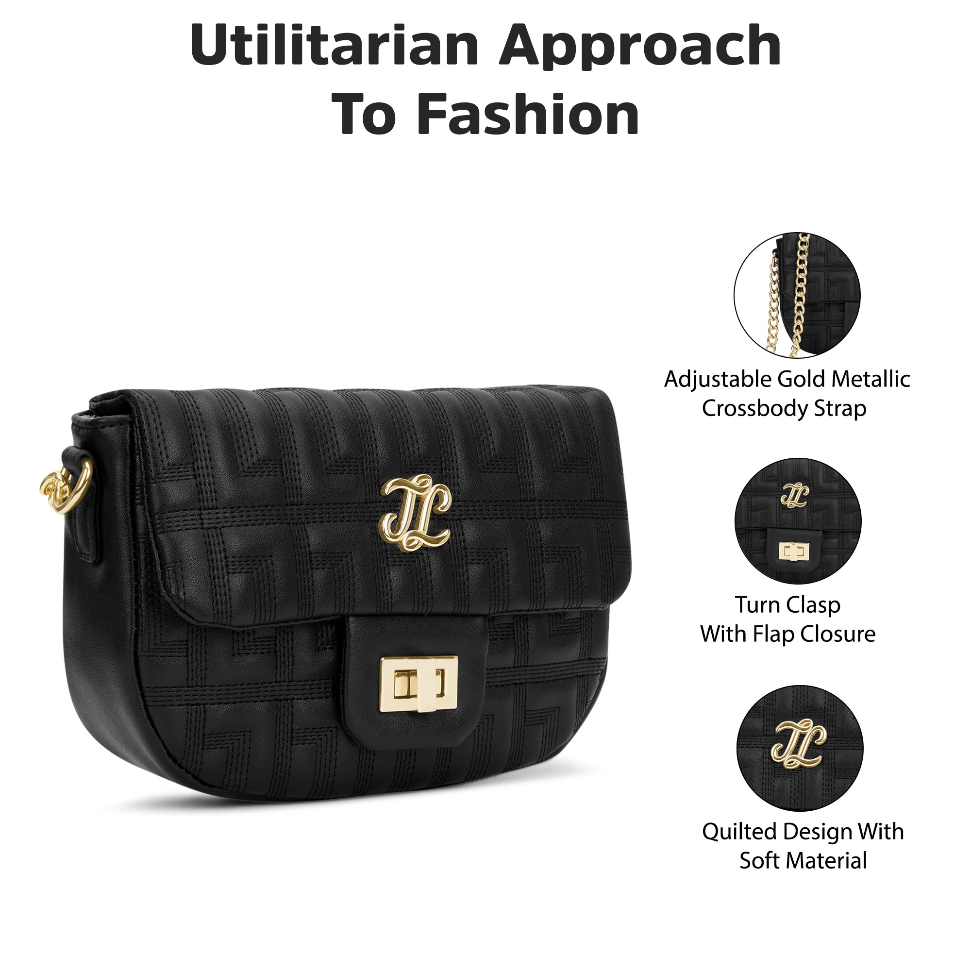 Churchill Rectagular Flap Over Frame Clutch Gold