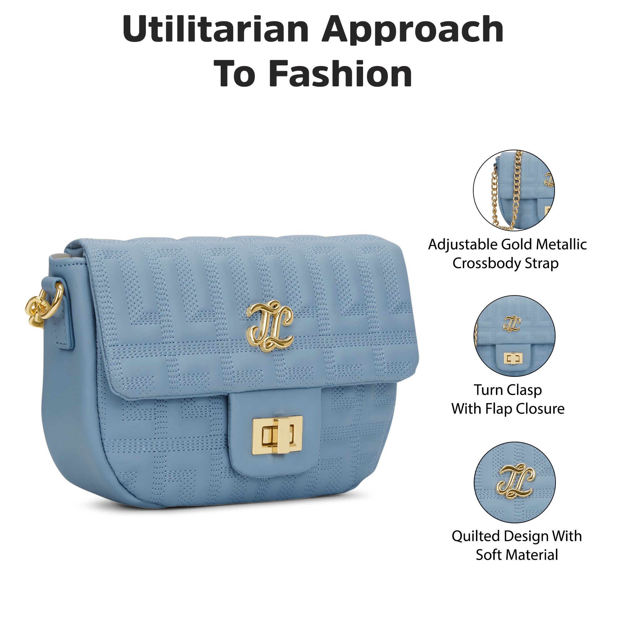 Churchill Rectagular Flap Over Frame Clutch Gold