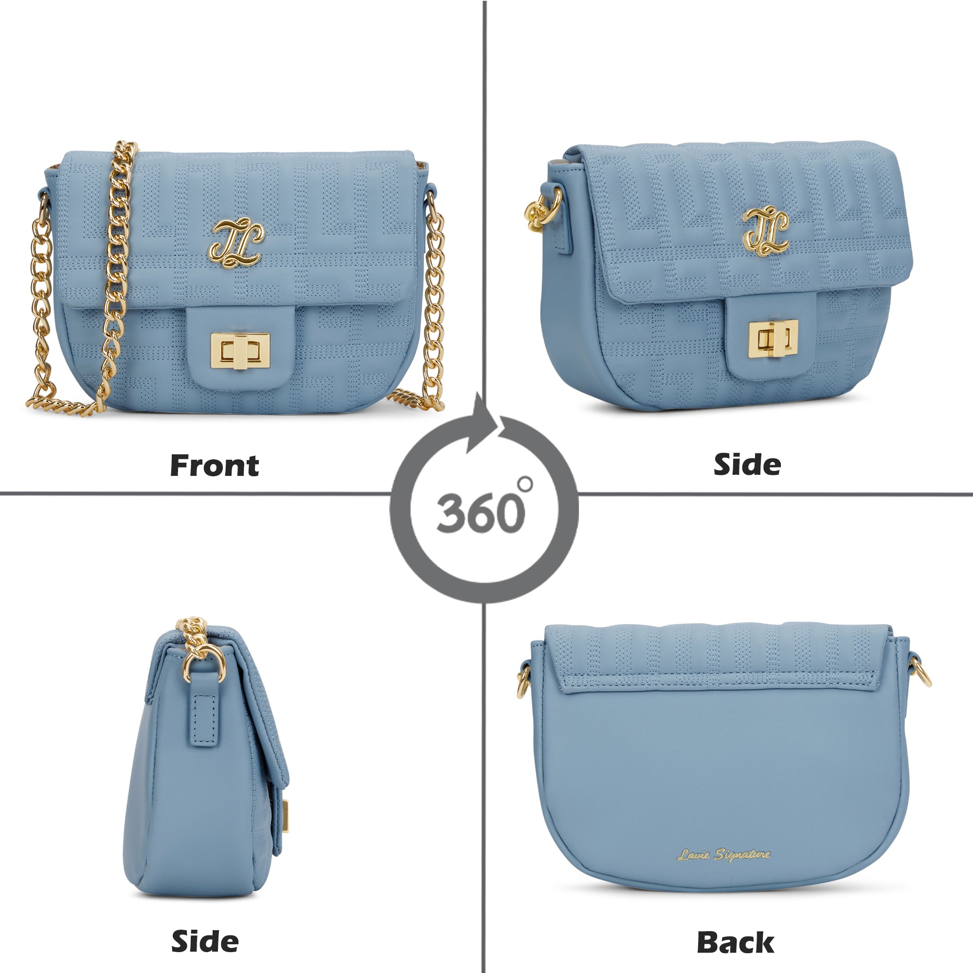 Churchill Rectagular Flap Over Frame Clutch Gold