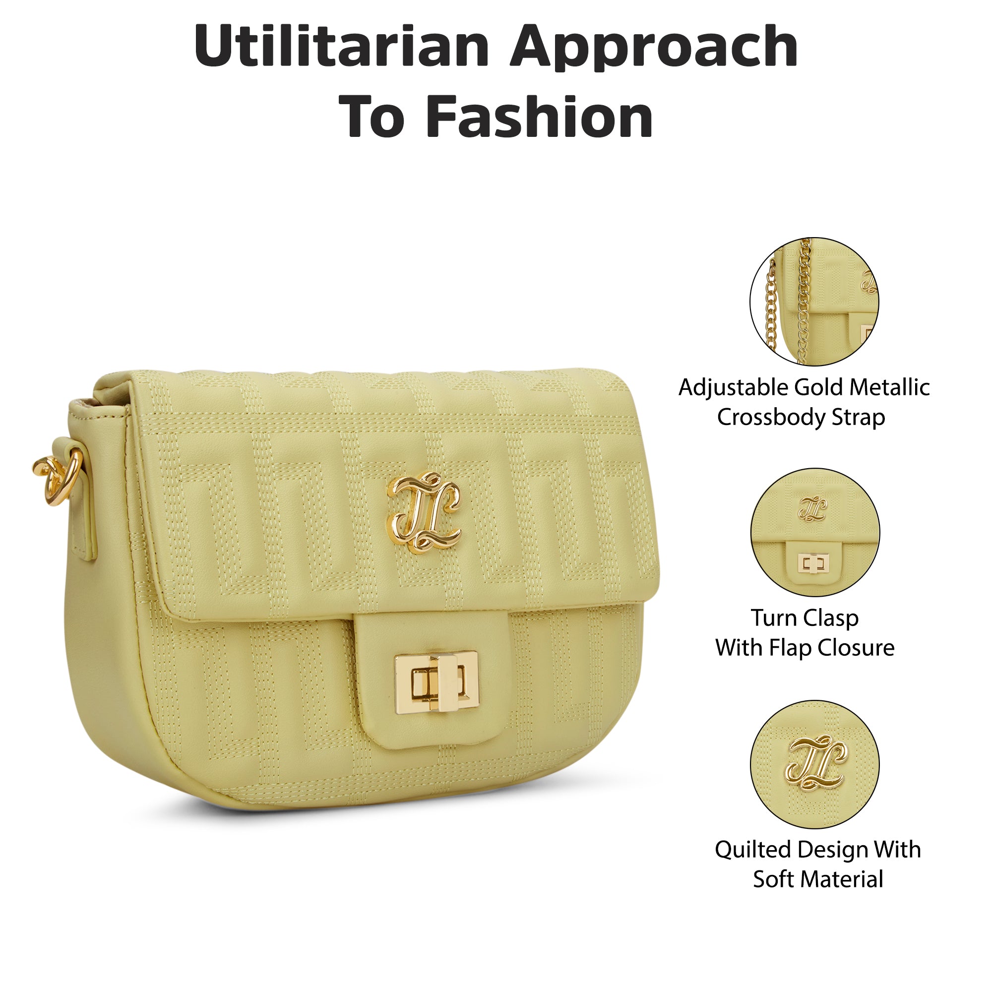 Churchill Rectagular Flap Over Frame Clutch Gold
