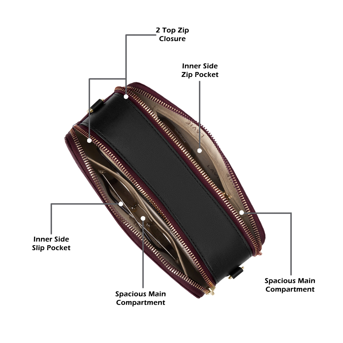 Yukon Box Sling Bag 'S Ladies Handbag Maroon