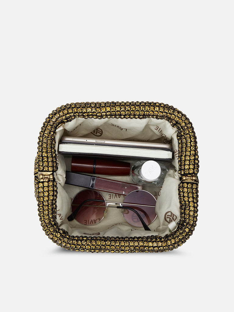 Gem Frame Small Sling Bag Gold