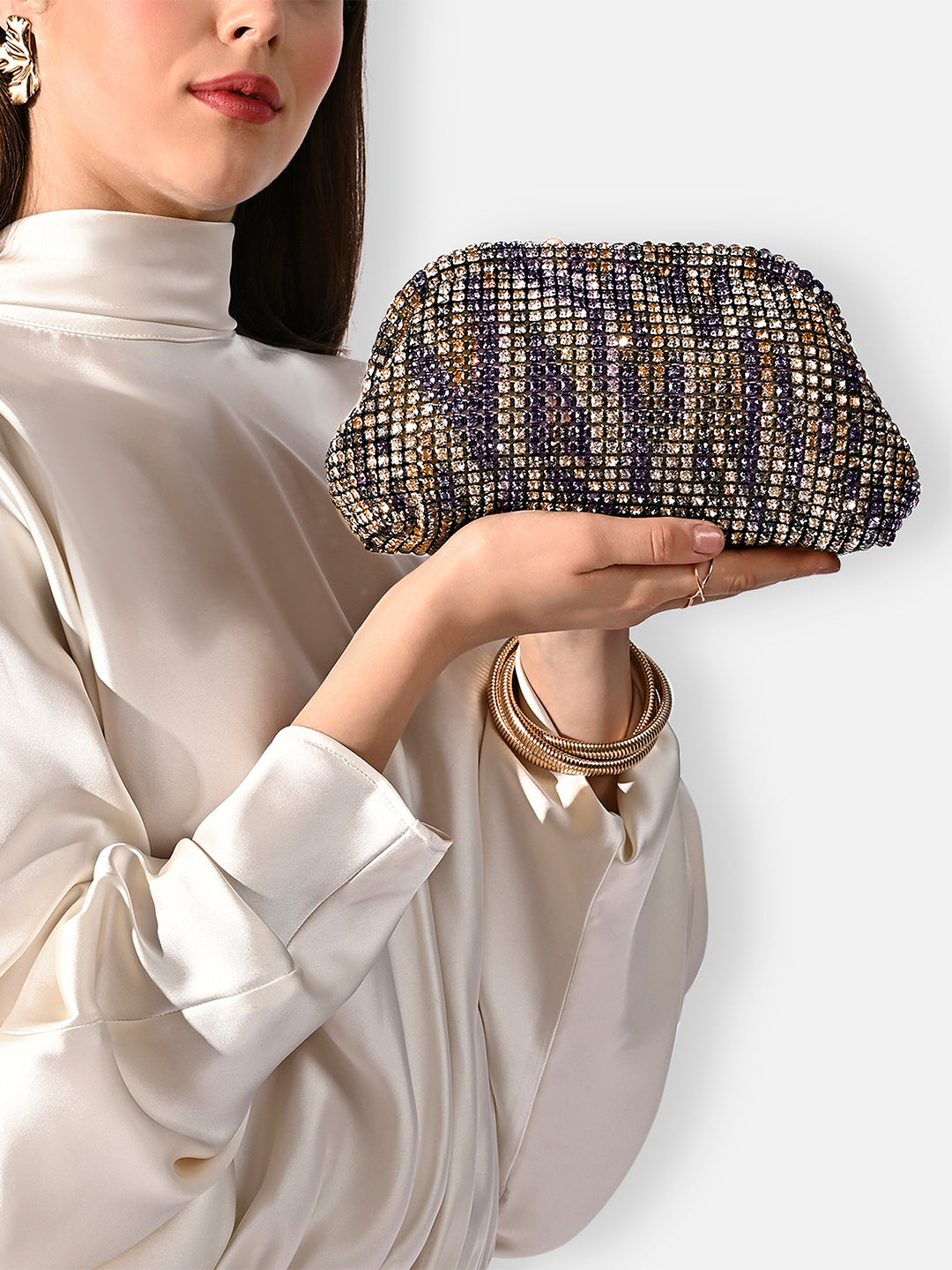 Gem Frame Small Sling Bag Black Ombre