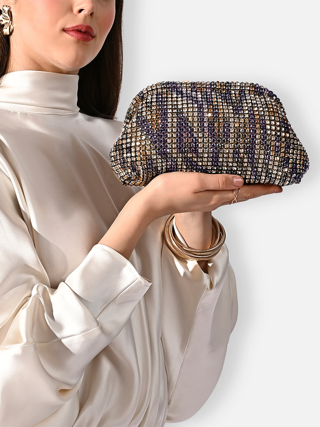 Gem Frame Small Sling Bag Black Ombre