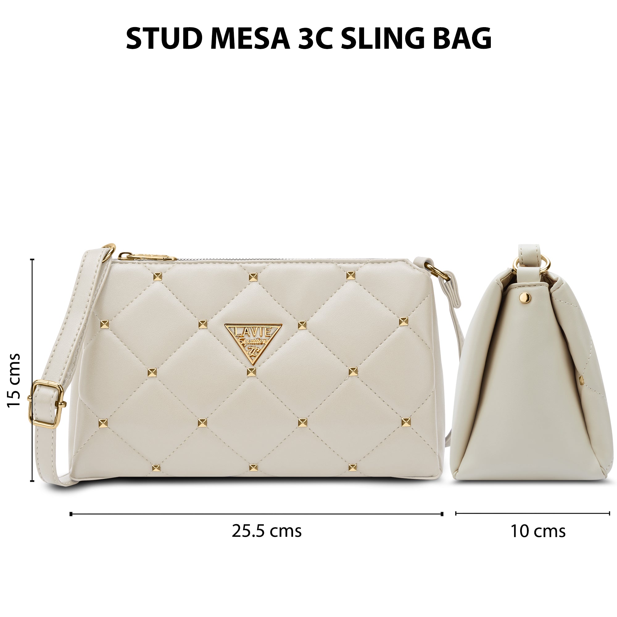 Stud Mesa 3 Compartments Sling Bag