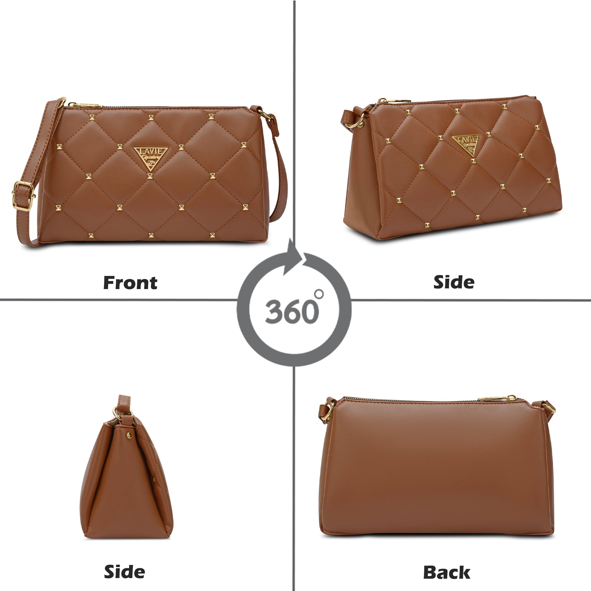 Stud Mesa 3 Compartment Sling Bag