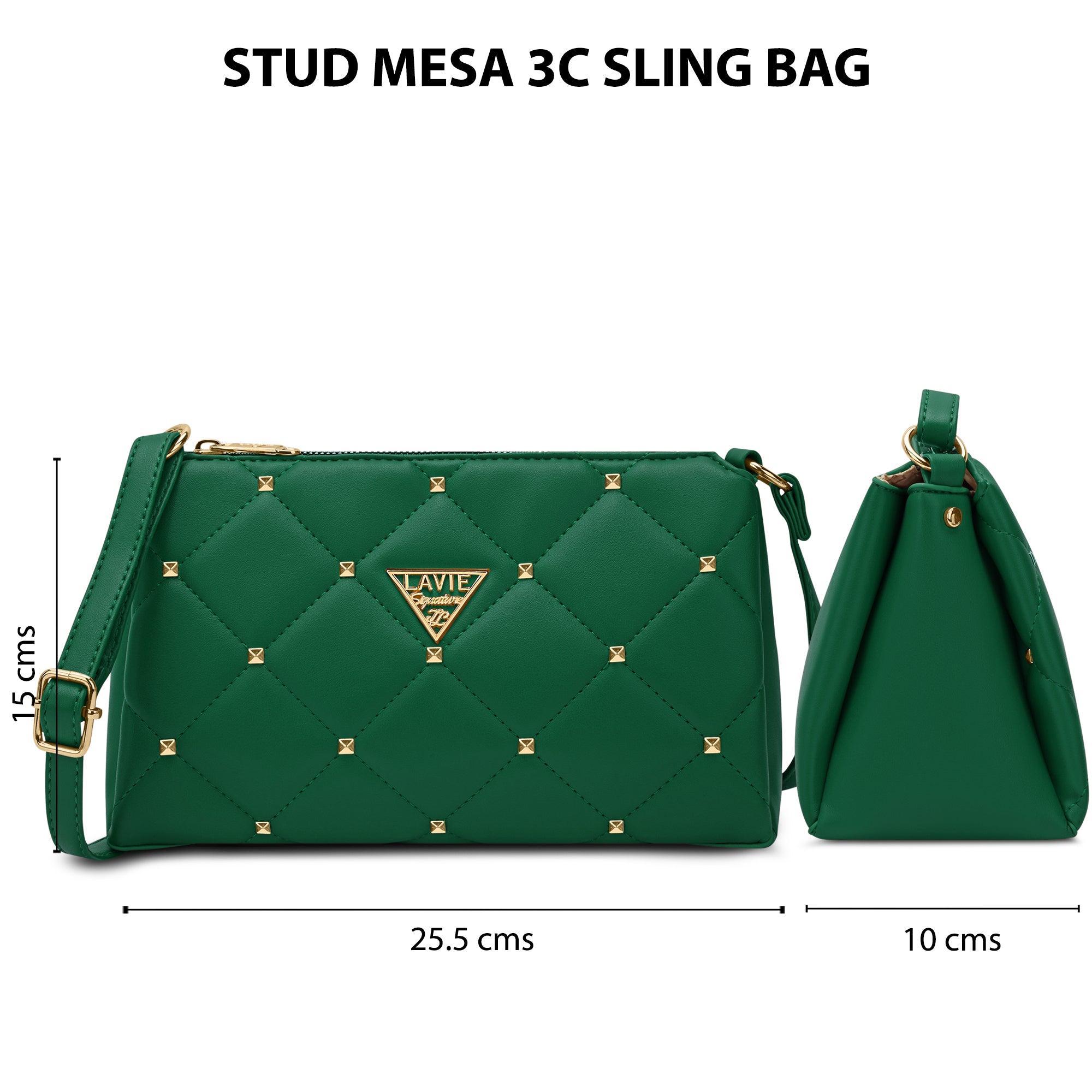 Stud Mesa 3 Compartments Sling Bag