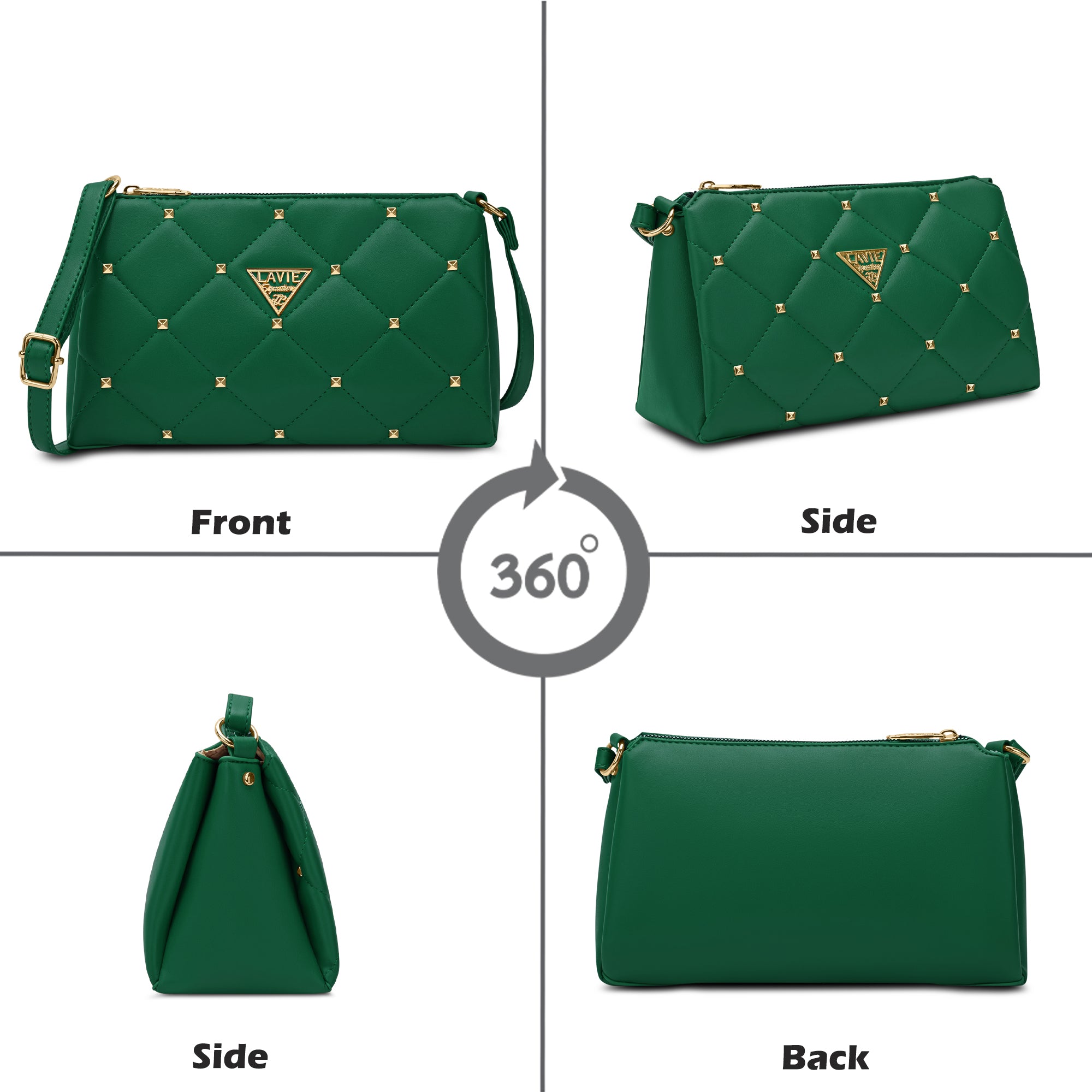 Stud Mesa 3 Compartments Sling Bag