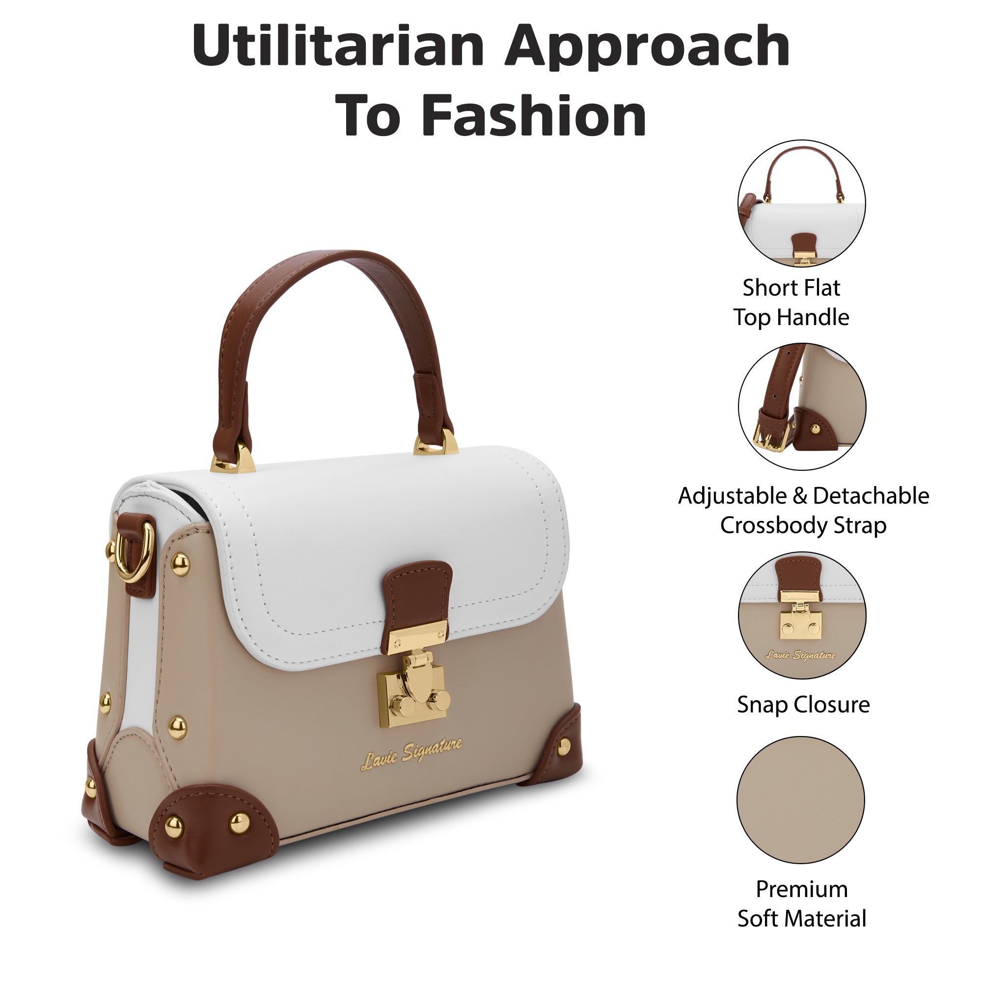 Beaufort Flap Extra Small Satchel Bag Beige