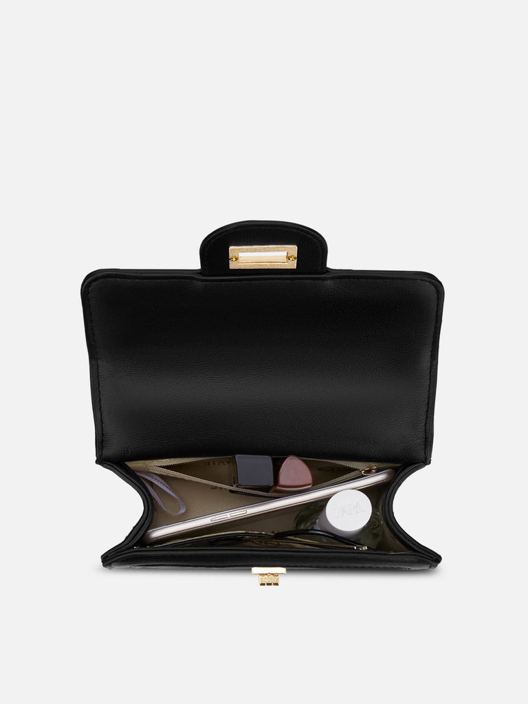 Briza Flap Extra Small Satchel Bag Black