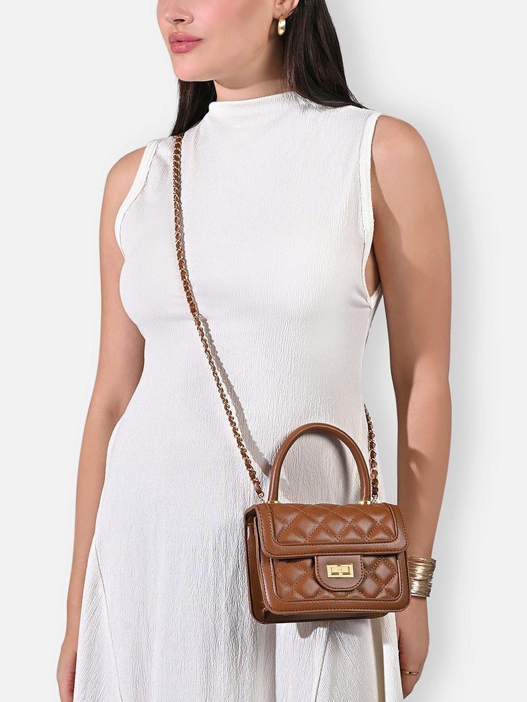 Briza Flap Extra Small Satchel Bag Tan