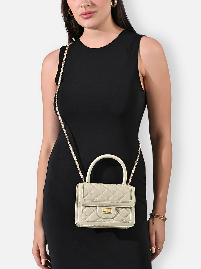 Briza Flap Extra Small Satchel Bag Beige