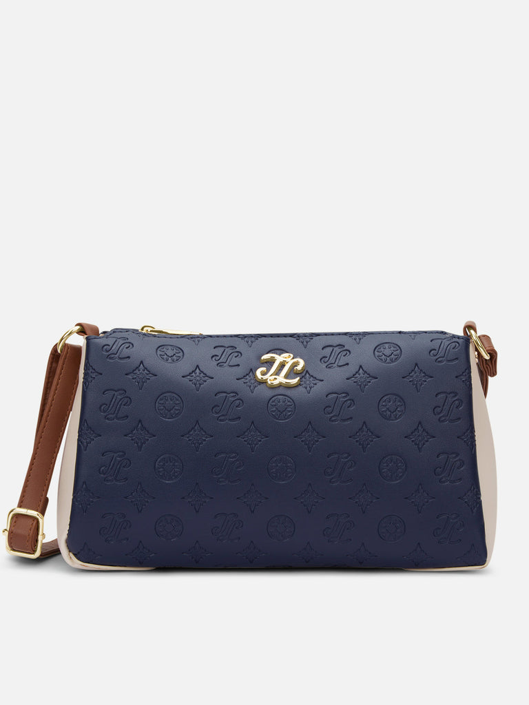 Colourblock Cuba 3 Compartment Medium Sling Bag Navy