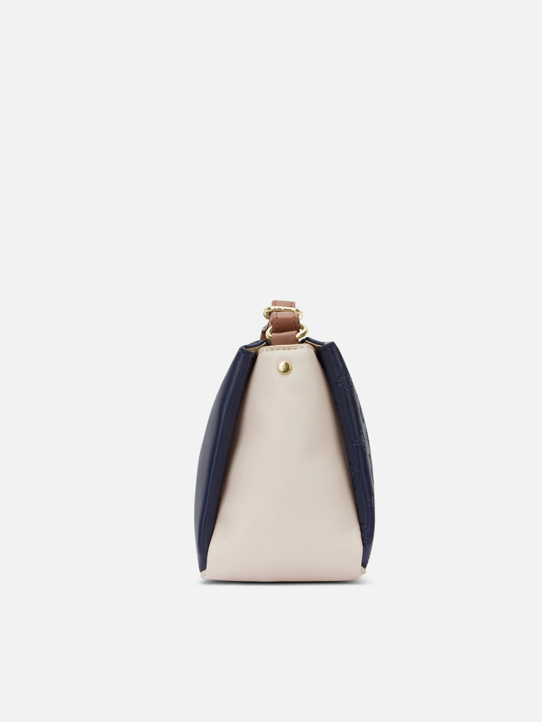 Colourblock Cuba 3 Compartment Medium Sling Bag Navy