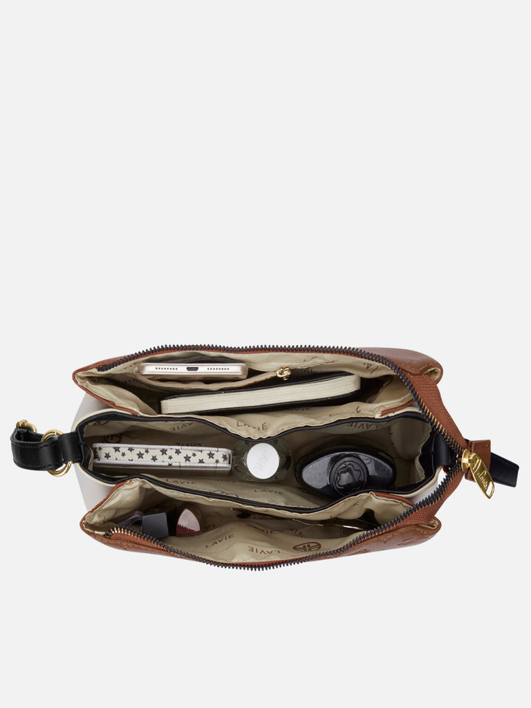 Colourblock Cuba 3 Compartment Medium Sling Bag Tan