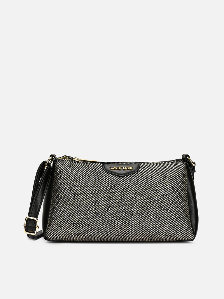 Glam Lizzy 3 Compartment Medium Sling bag Black