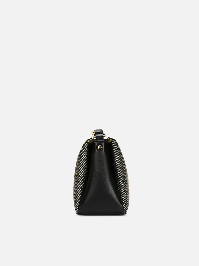 Glam Lizzy 3 Compartment Medium Sling bag Black