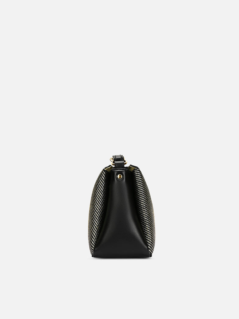 Glam Lizzy 3 Compartment Medium Sling bag Black