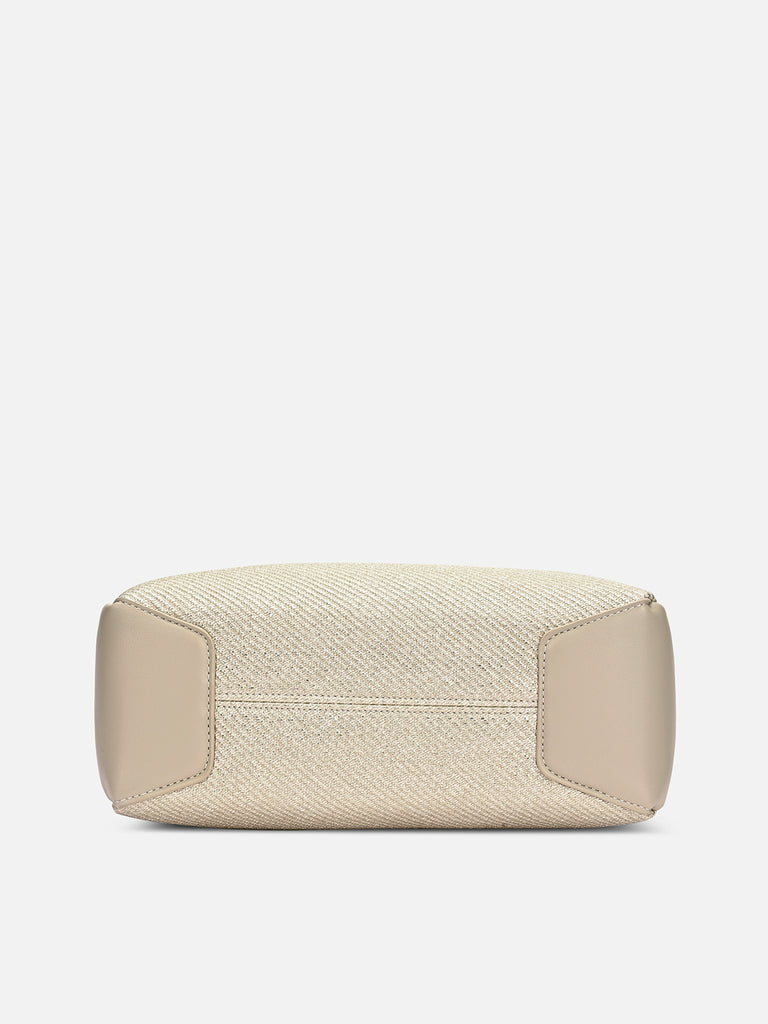 Glam Lizzy 3 Compartment Medium Sling bag Beige