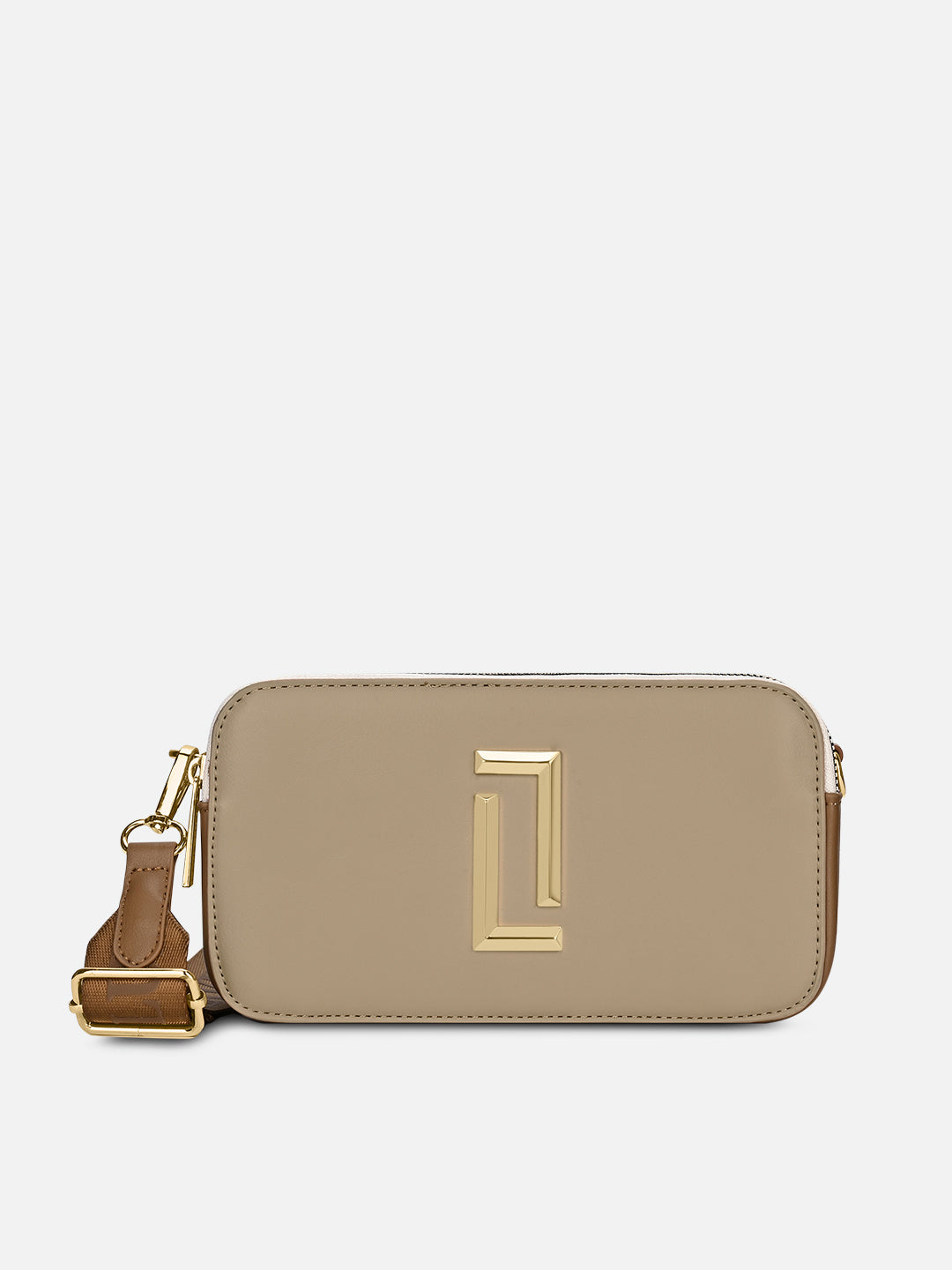 Colorblock Fenny Box Sling Bag Bag Beige