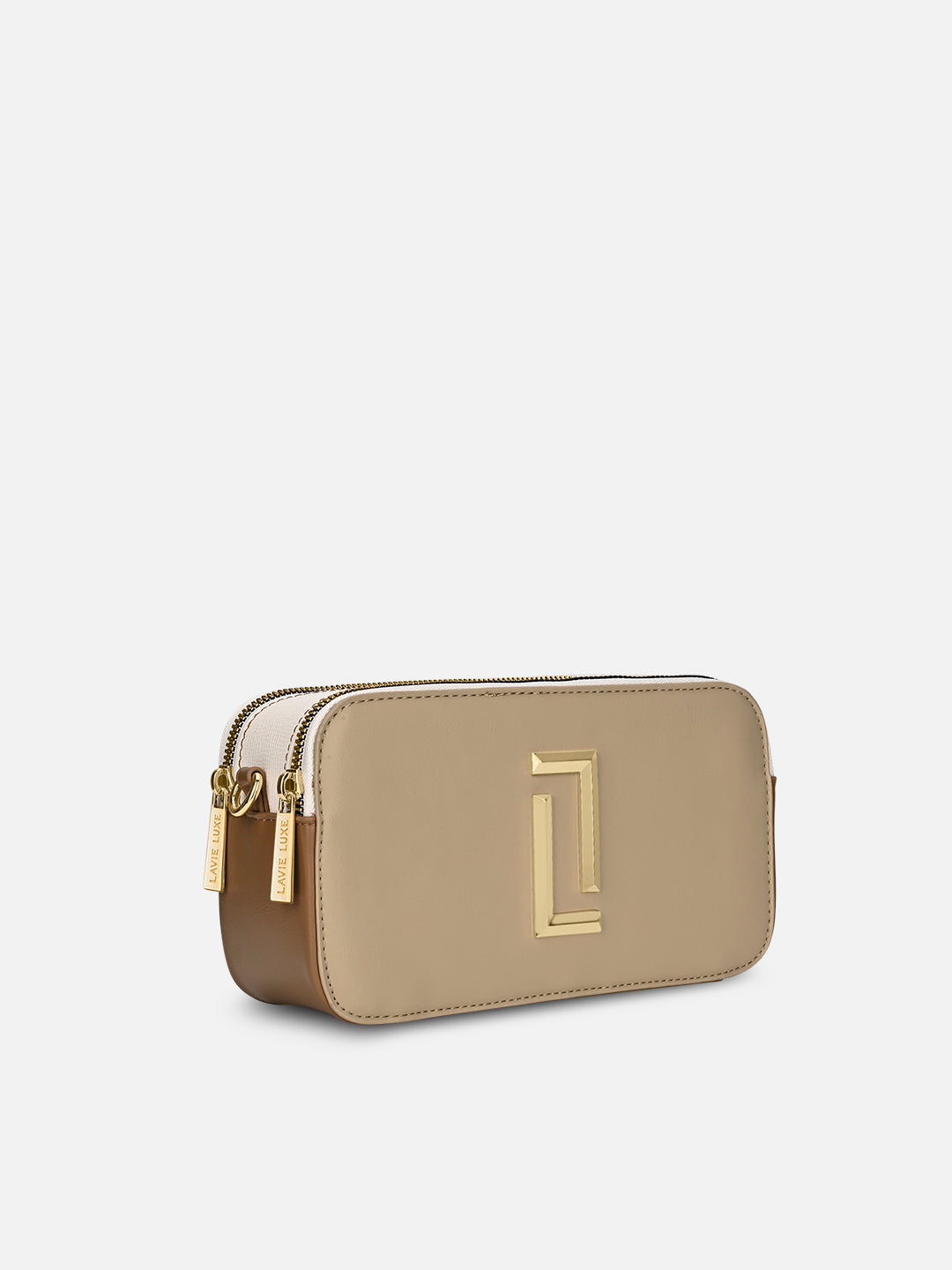 Colorblock Fenny Box Sling Bag Bag Beige