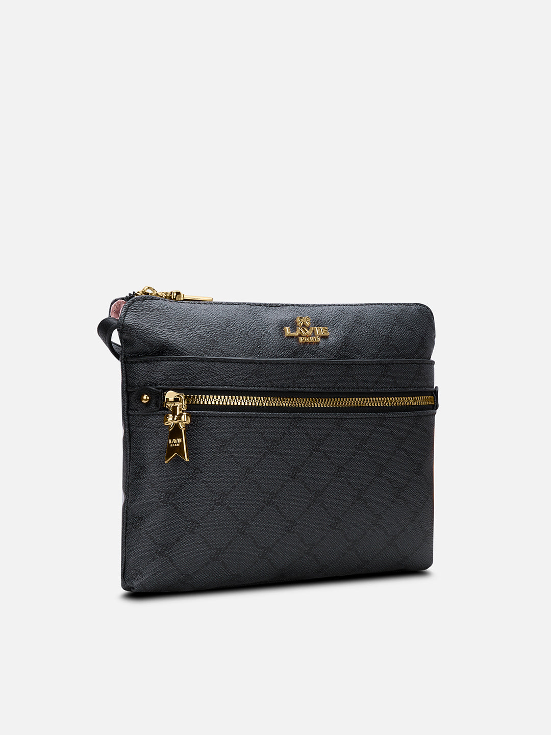 Mono Agnes Top Zip Monogram Small Sling Bag Charcoal