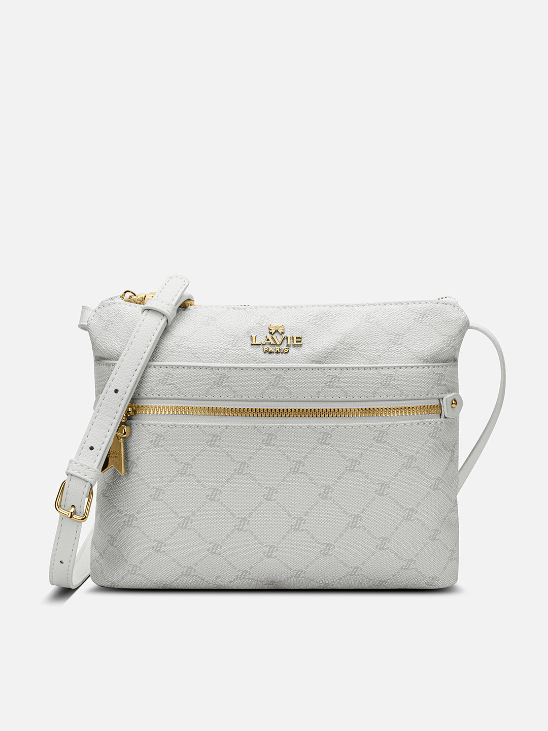 Mono Agnes Top Zip Monogram Small Sling Bag Ivory