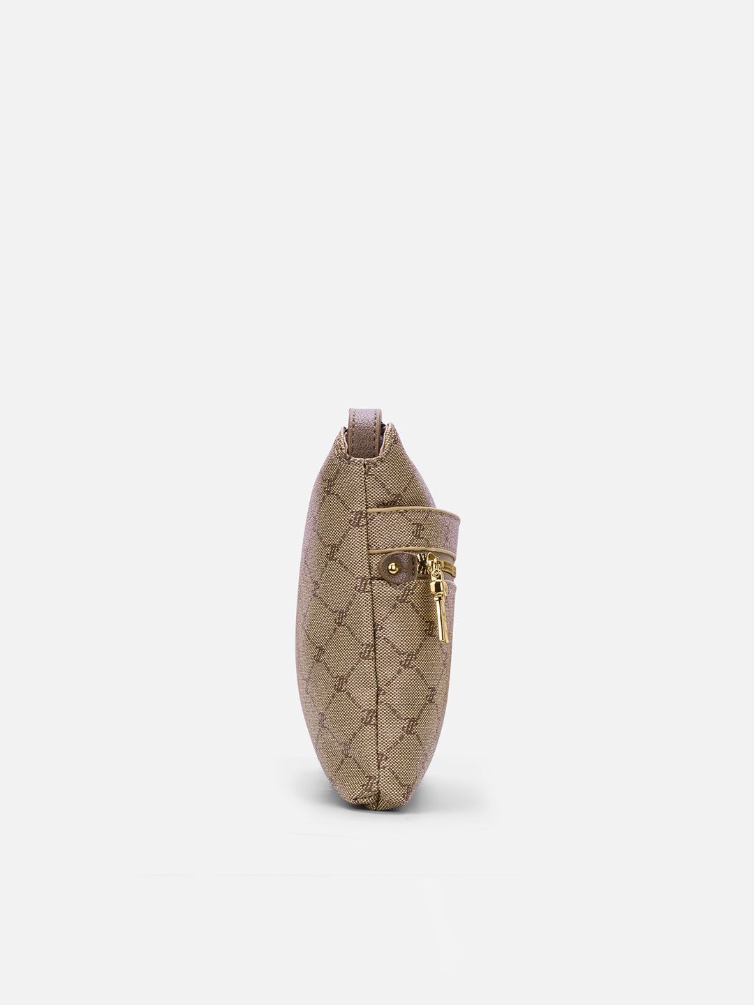 Mono Agnes Top Zip Monogram Small Sling Bag Latte
