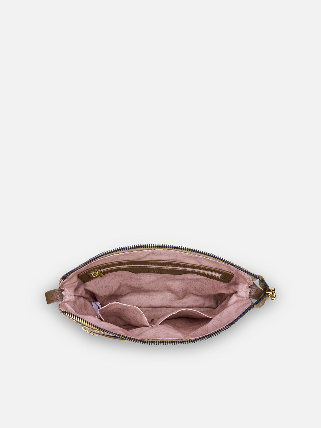 Mono Agnes Top Zip Monogram Small Sling Bag Latte