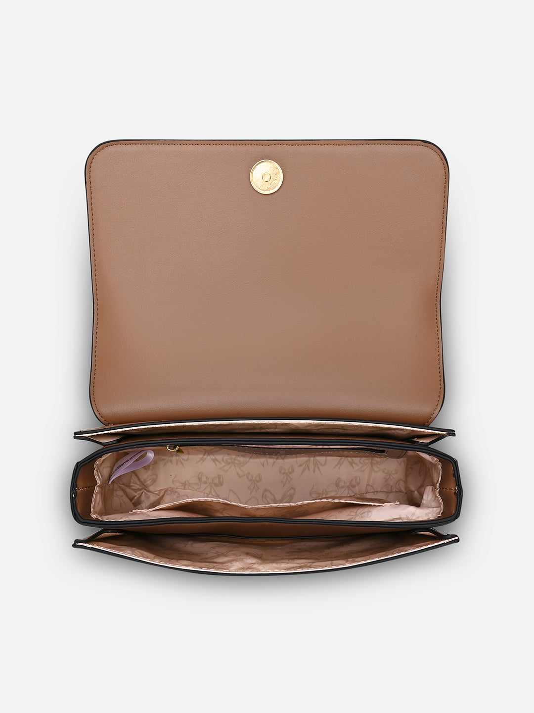 Camelia 3 Compartment Medium Flap Sling Bag Beige