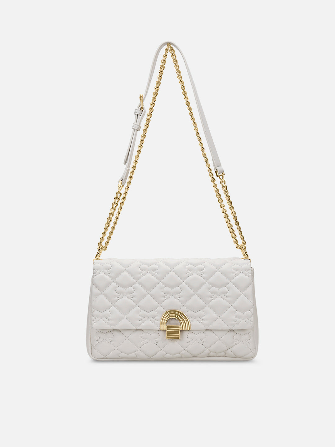 Quincy Medium Flap Sling Bag White