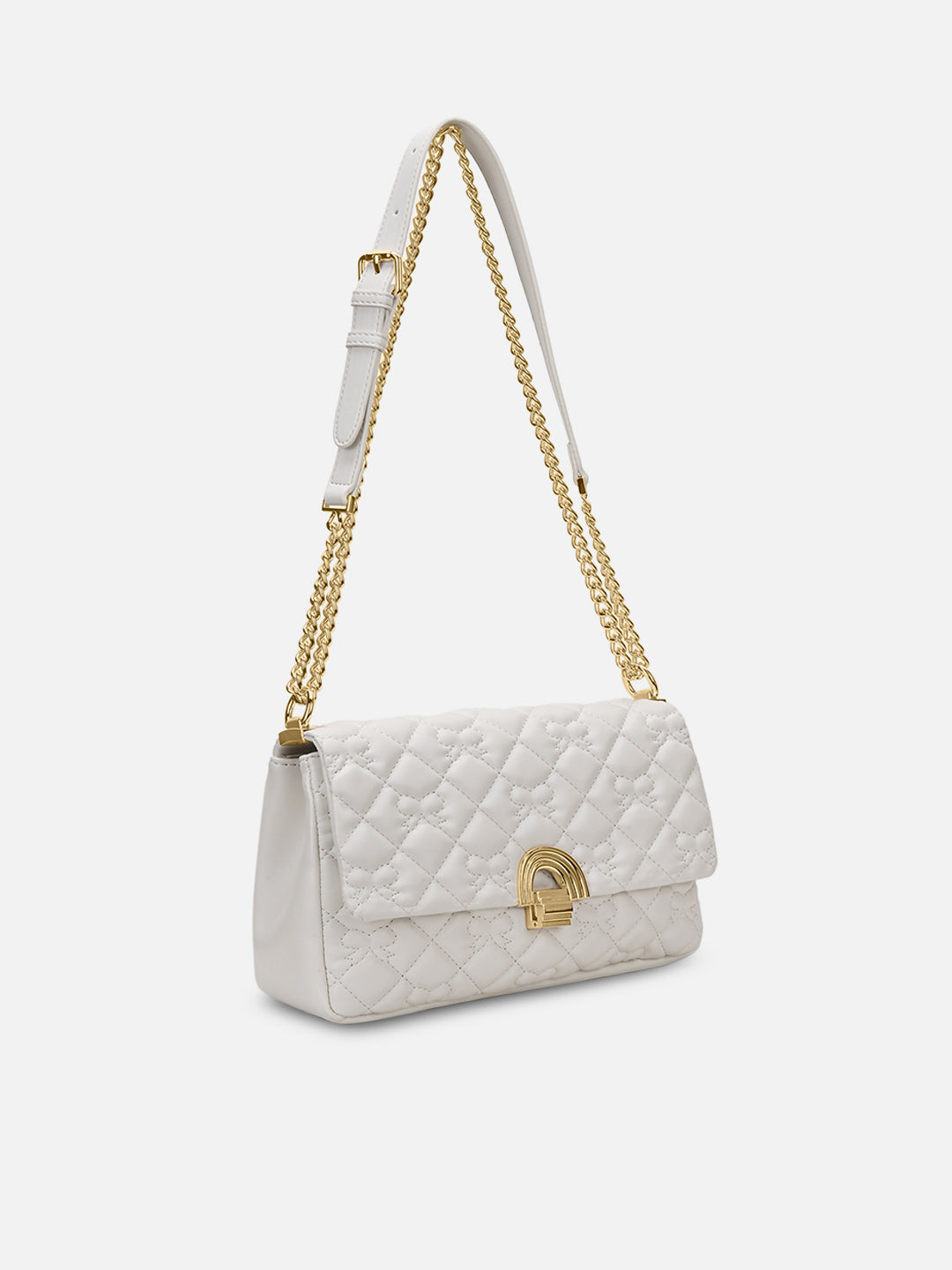 Quincy Medium Flap Sling Bag White
