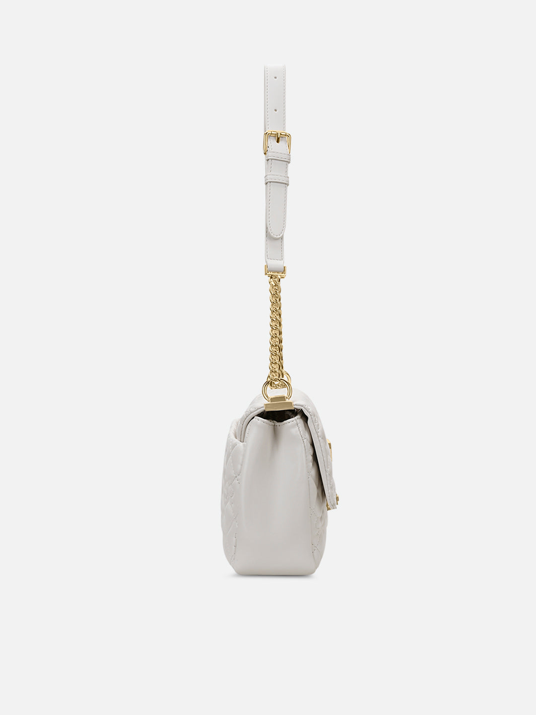 Quincy Medium Flap Sling Bag White
