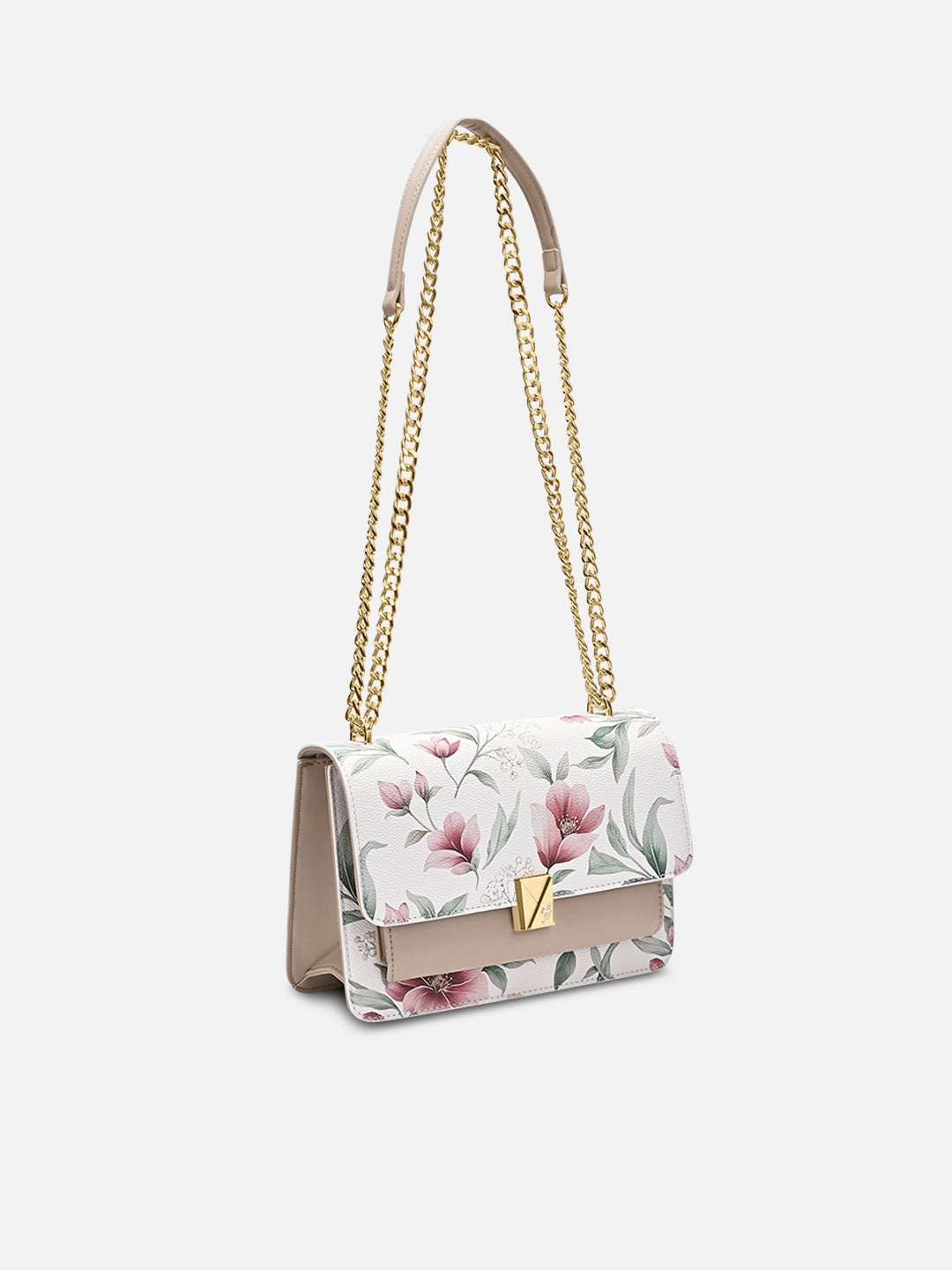 Fluer Medium Flap Sling Bag White