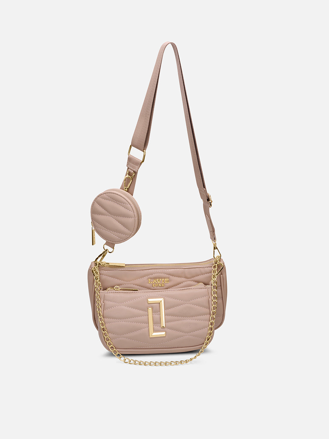 Lucie Quilted 3Piece Slingbag Mocha