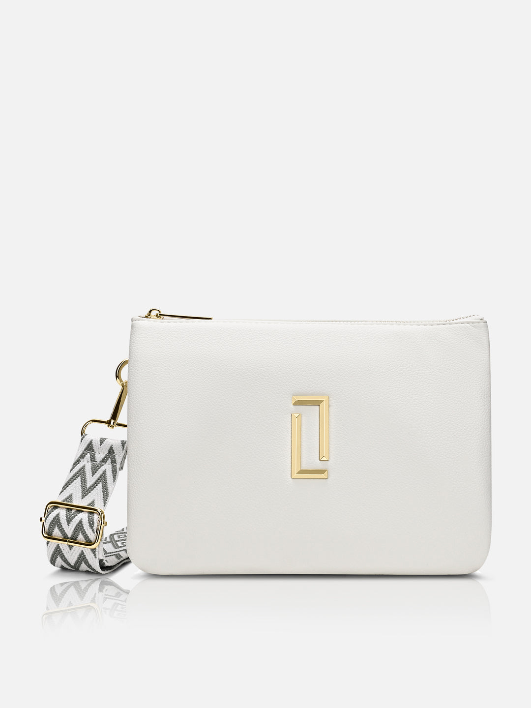 Milan 5 Compartment Large White Sling Bag