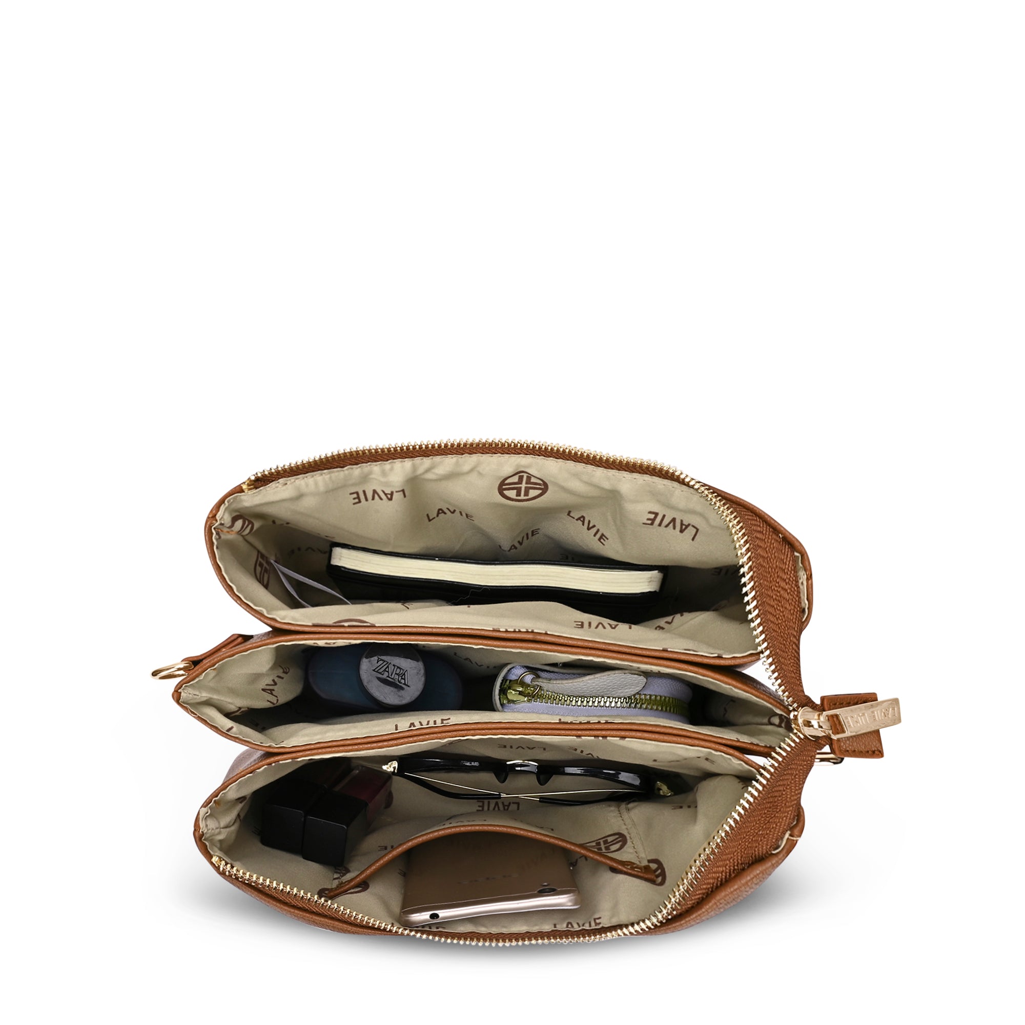 Milan26 5Compartment Sling Bag Tan