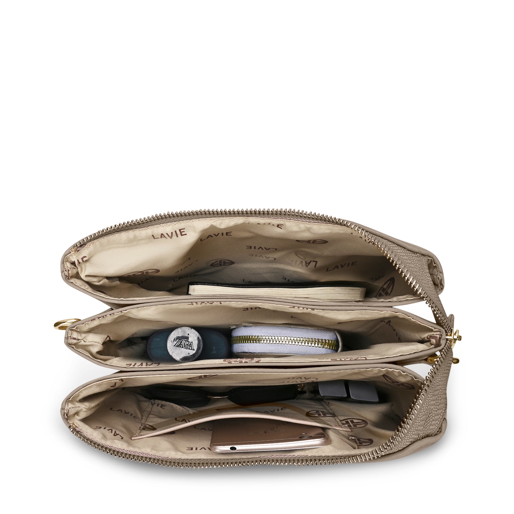 Milan26 5Compartment Sling Bag Taupe