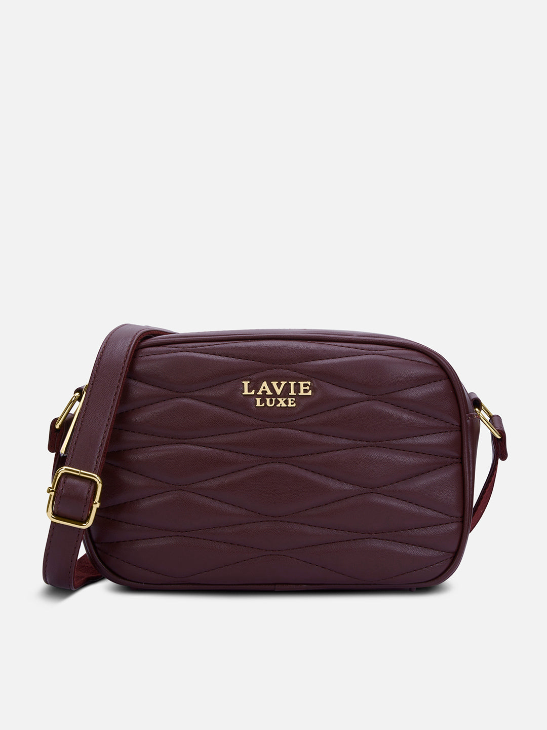 Lucie Quilted Box Slingbag Wine