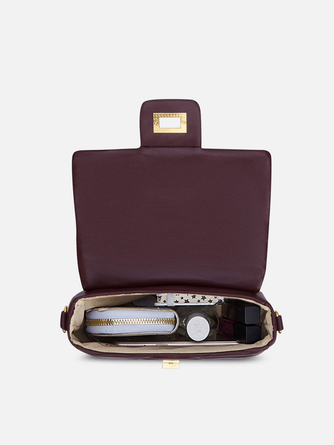 Lucie Quilted Slingbag Wine