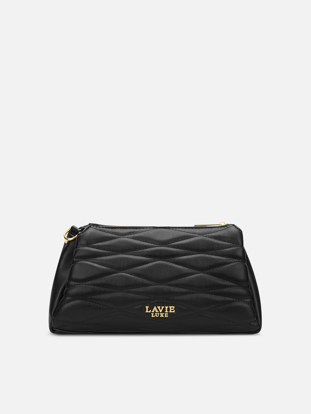 Lucie Quilted 3Compartment Slingbag Black