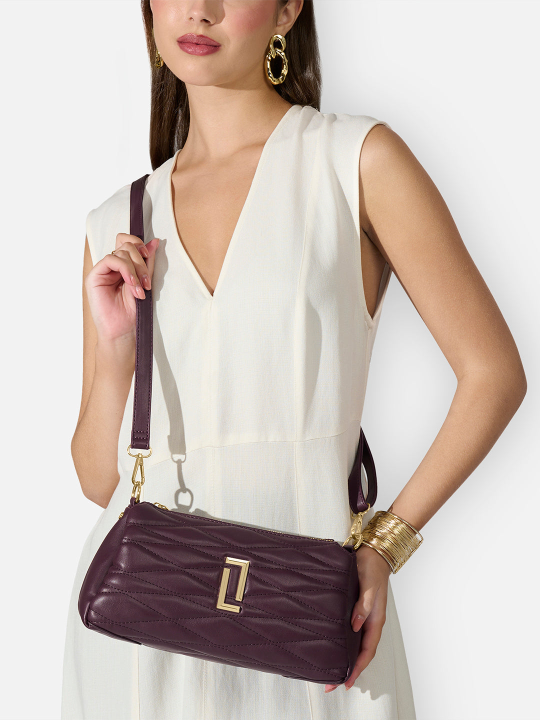 Lucie Quilted 3Compartment Slingbag