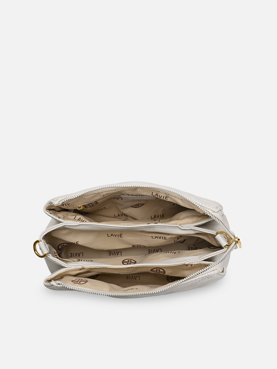 Lucie Quilted 3Compartment Slingbag Off White