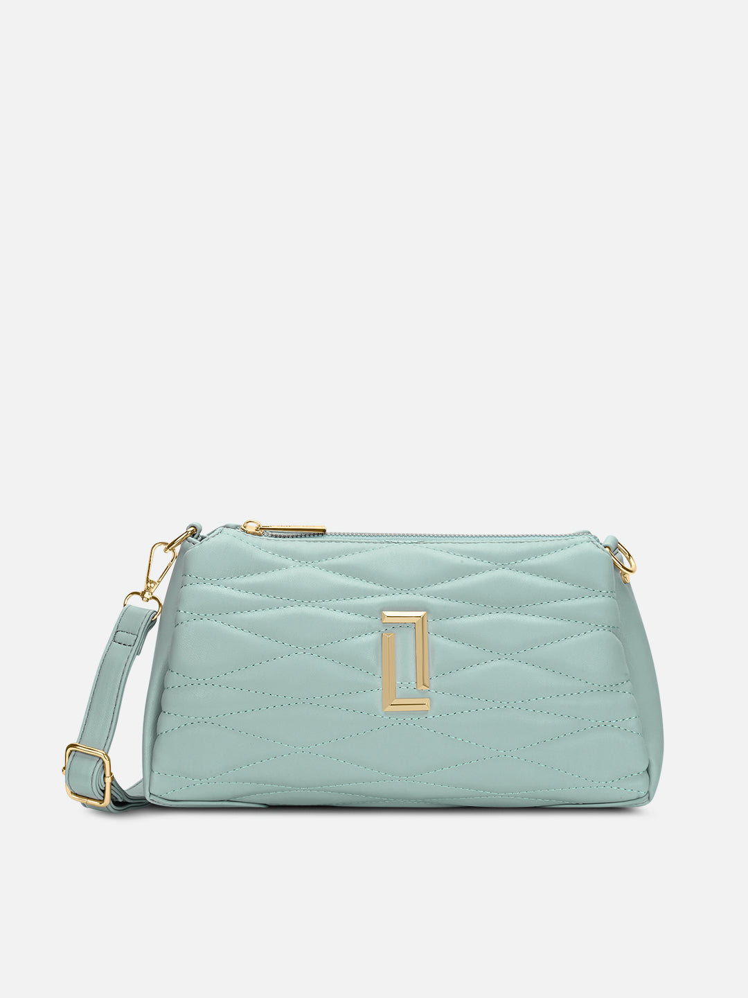 Lucie Quilted 3Compartment Slingbag Mint