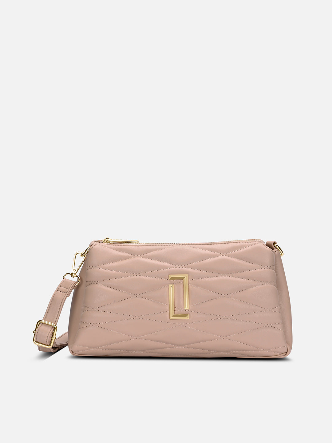 Lucie Quilted 3Compartment Slingbag Mocha