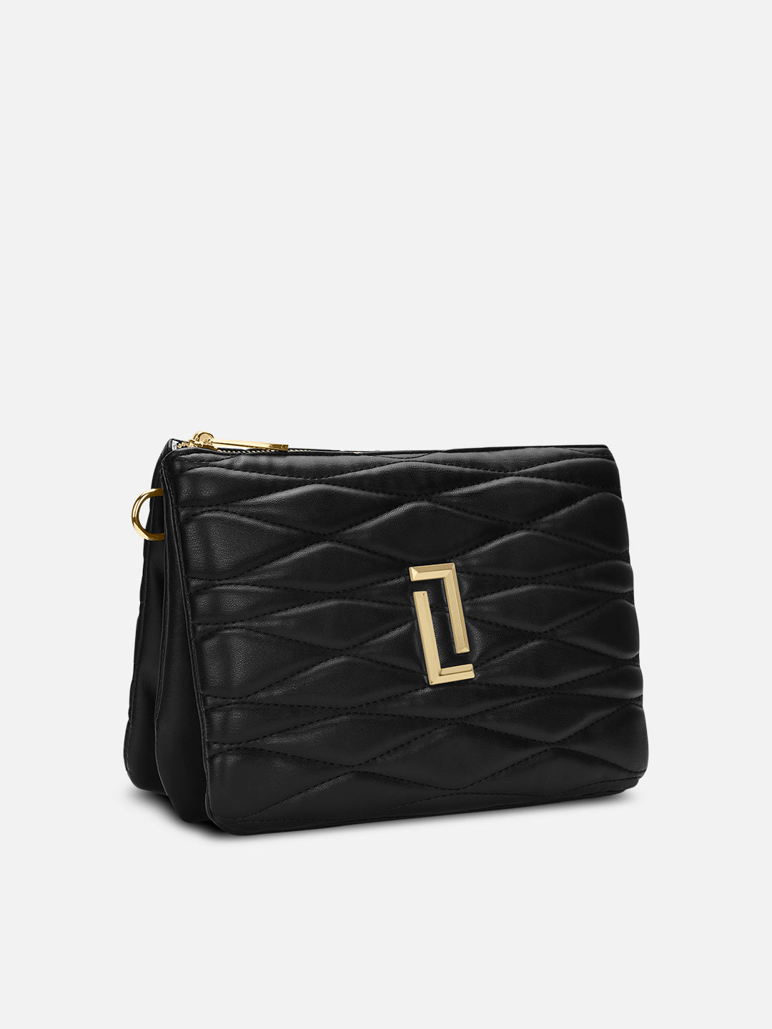 Lucie Quilted 5Compartment Slingbag Black