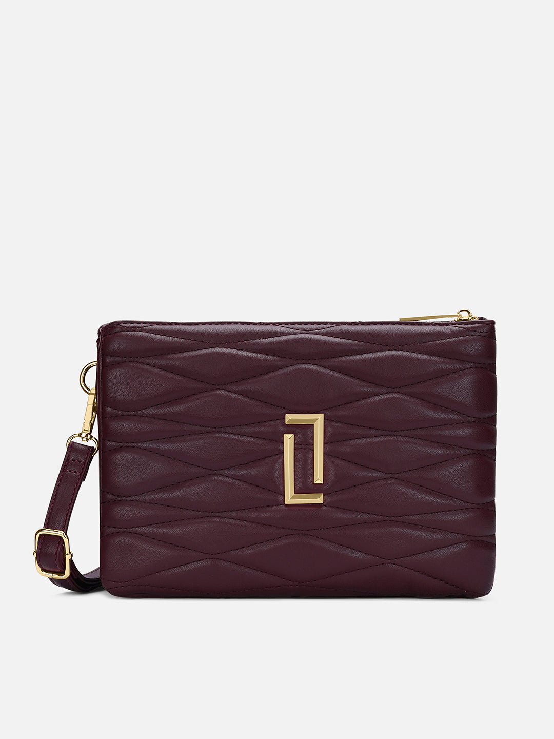Lucie Quilted 5Compartment Slingbag Wine