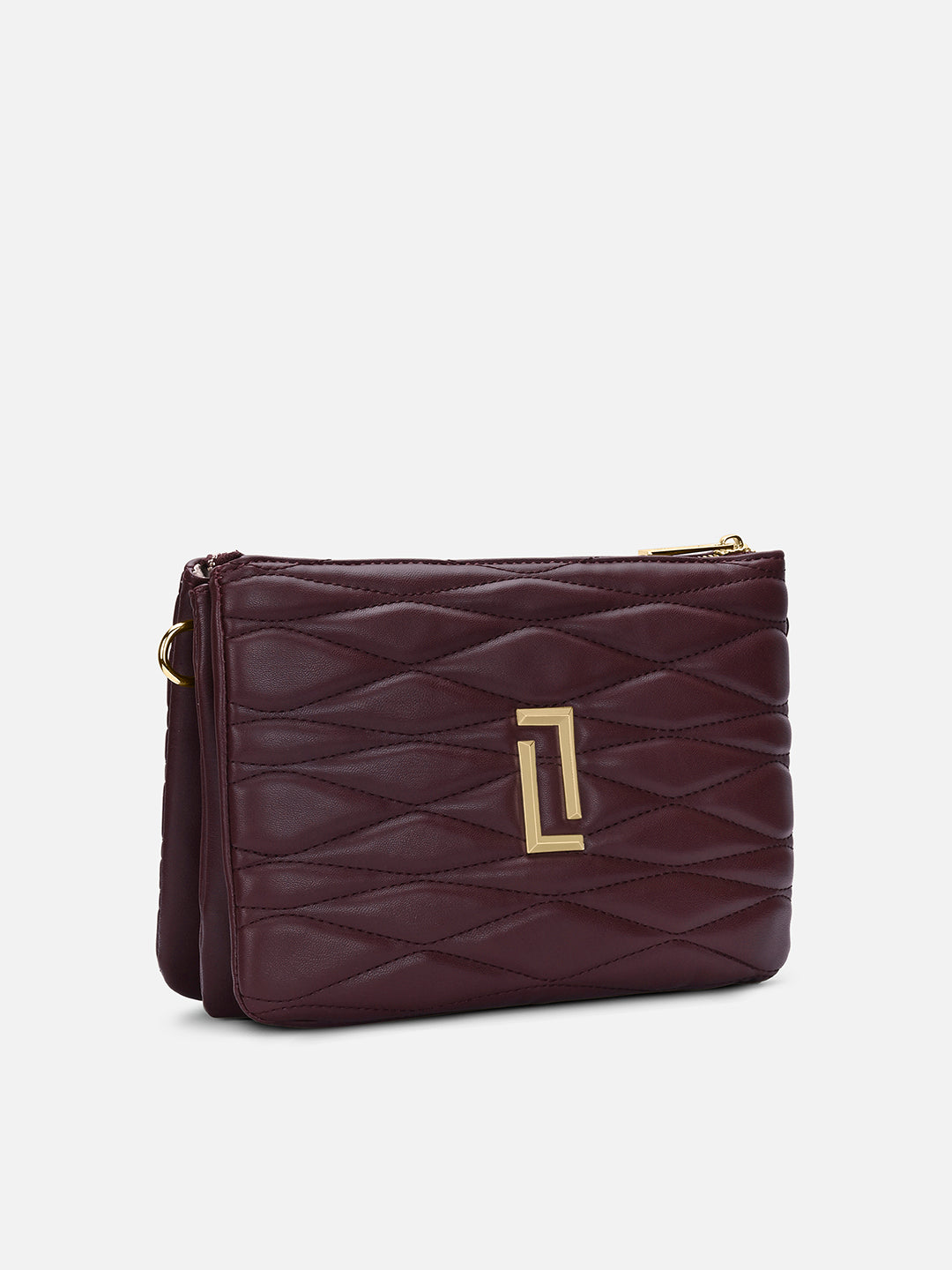 Lucie Quilted 5Compartment Slingbag Wine